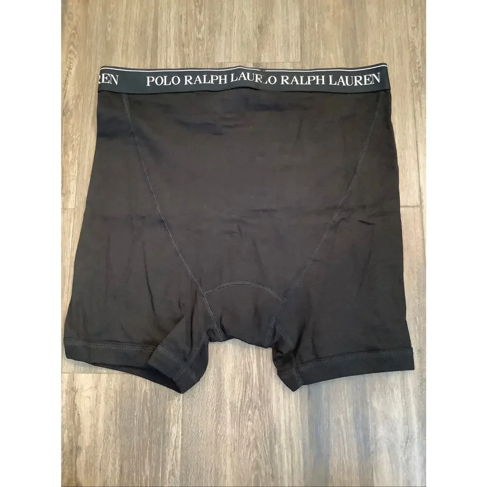 Polo Ralph Lauren Men's XL Black 4-Pack Classic Fit Cotton Boxer Briefs N3-50